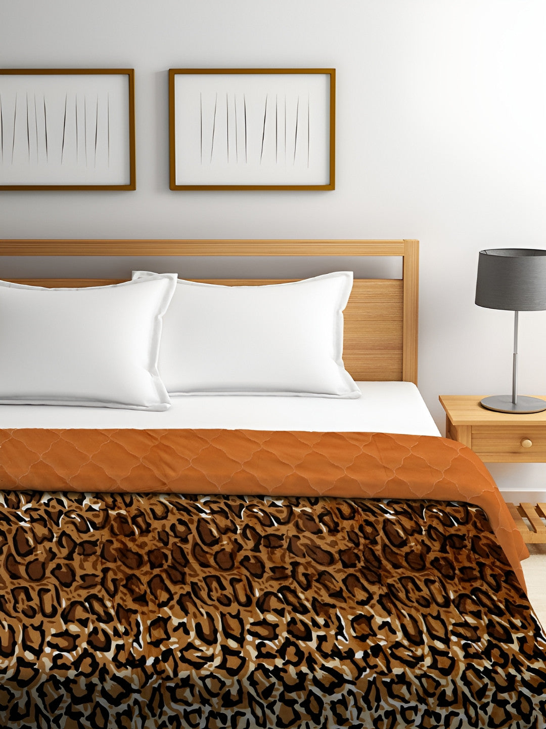 Brown & black microfiber mild winter double bed quilt